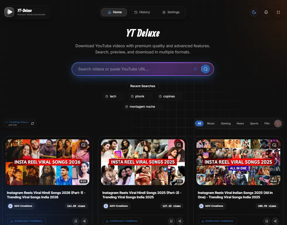 YT-Deluxe Main Interface
